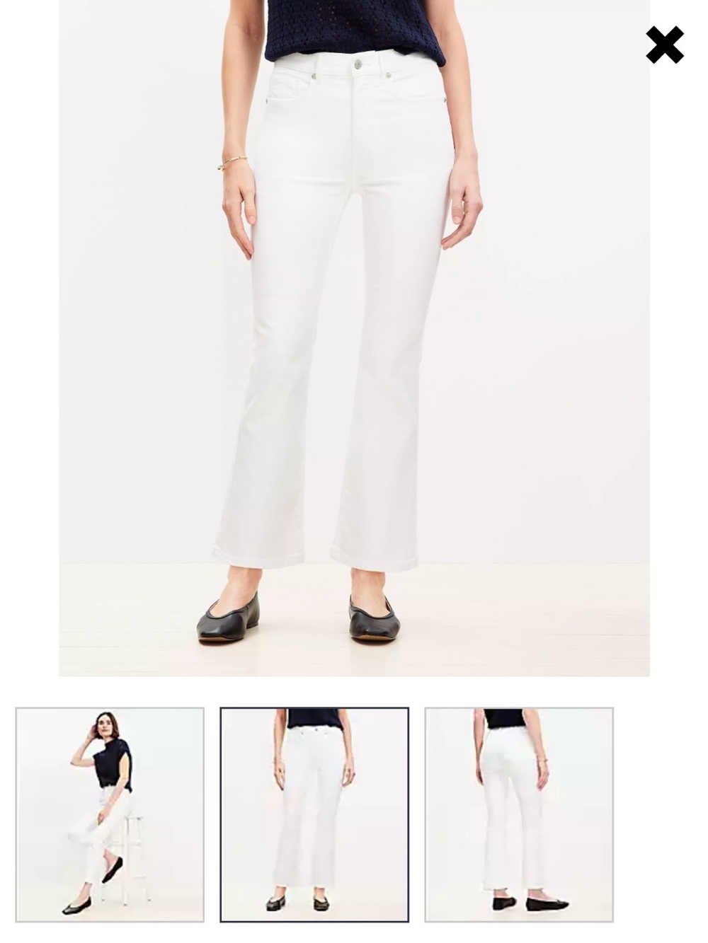 LOFT White High-Rise Straight Jeans
